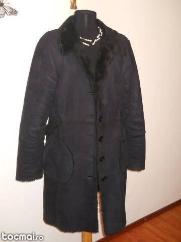 Palton Model , , Alain Delone, , , culoare bleumarin