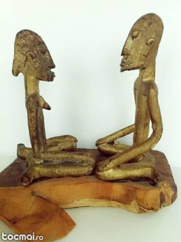 Cuplu african 2, bronz, origine gabon, antic