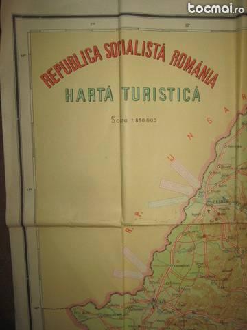 Harta mare turistica Romania RSR