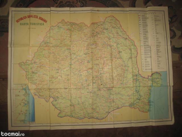 Harta mare turistica Romania RSR