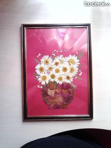 Flori presate- tablou hand- made