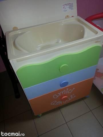 Mobilier copii cu vanita integrata sertare si schimbator