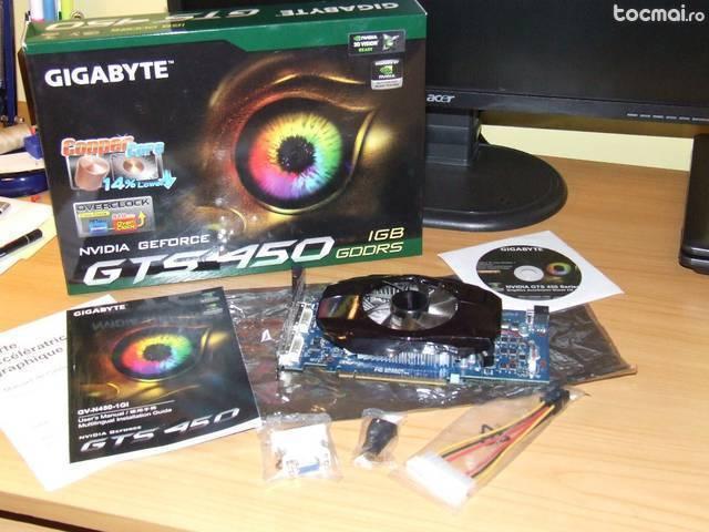 Placa video Gigabyte GeForce GTS450, 1 Gb Gddr5, dvi, pci- e
