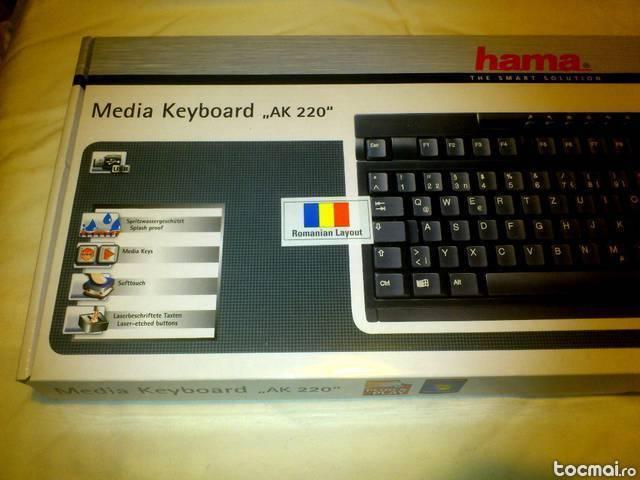 Tastatura multimedia cu fir hama 11288, usb, negru