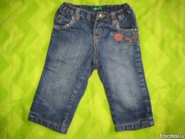 Blugi/ pantaloni bebe Benetton 6- 9 luni