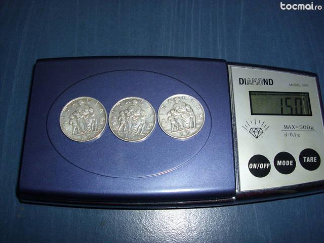 3 monezi 5lire argint din anul 1936