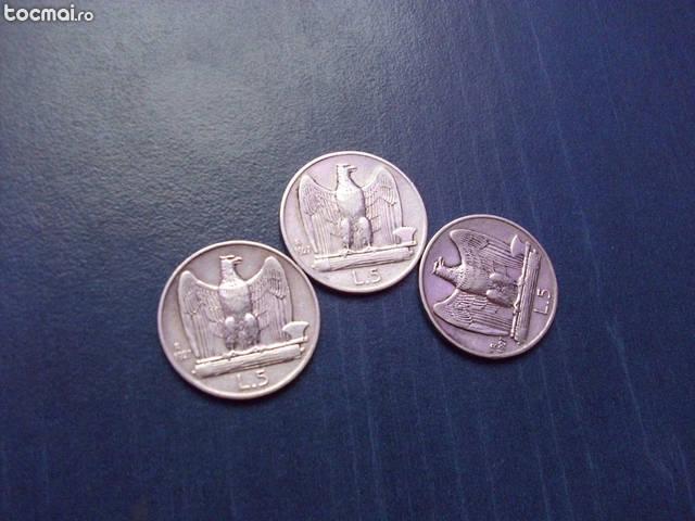 monezi argint 5lire italia din anul 1927