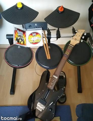 Set complet Logitech Chitara si Tobe wireless Guitar Hero