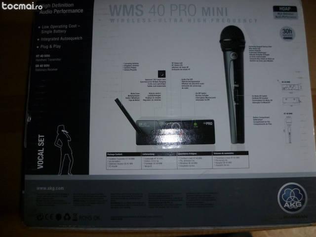 Microfon wireless, pentru vocal, akg wms 40 mini vocal