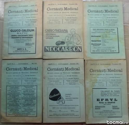 Revista Cernauti Medical , 30 numere , 1934 - 1939