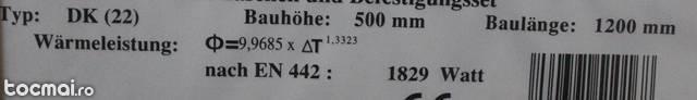 Calorifer nou otel germania 500 x1200 mm, 1829 watt
