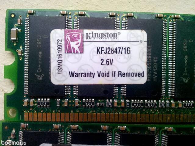 Kit memorie 2 x 1Gb , DDR1, Kingston, 400 Mhz