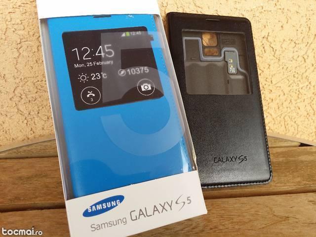 Husa Piele Flip S- View Samsung S5 Galaxy[electric blue]cip