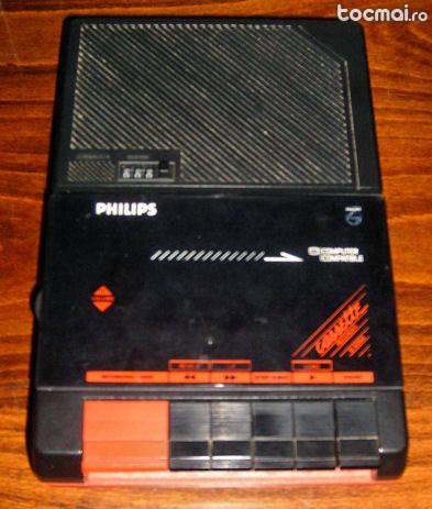 Inregistrator de casete portabil Vintage Philips D6260