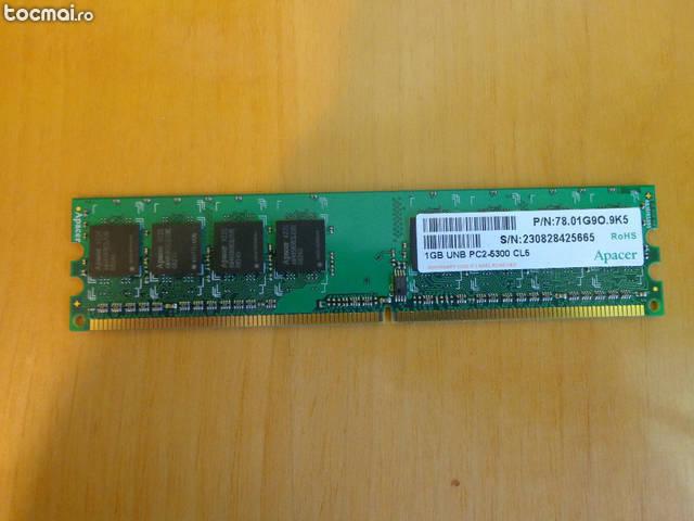 Memorie 1 GB DDR 2 Apacer / PC2- 5300 CL5
