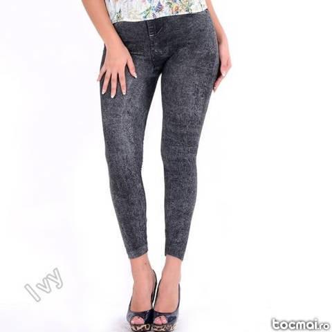 Pantaloni colanti mulati imitatie blug #077
