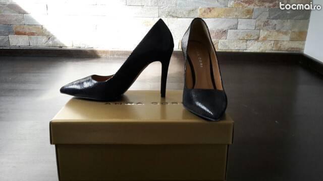 Pantofi stiletto negri piele Anna Cori mar 38 NOI