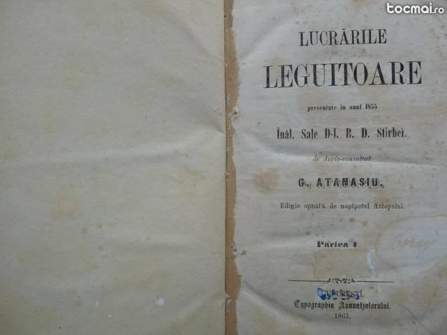 Lucrarile legiuitoare , Dimitrie Stirbei , 1861 , gravura