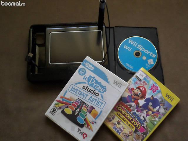 Nintendo Wii+tableta DRAW+accesorii+jocuri originale+HD