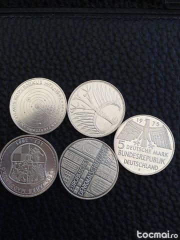 Lot 5 monezi de argint masiv ! 5 marci germane !