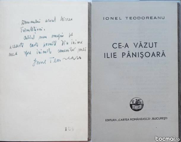 Teodoreanu , Ce a vazut Ilie Panisoara, 1940, ed. 1 cu autograf