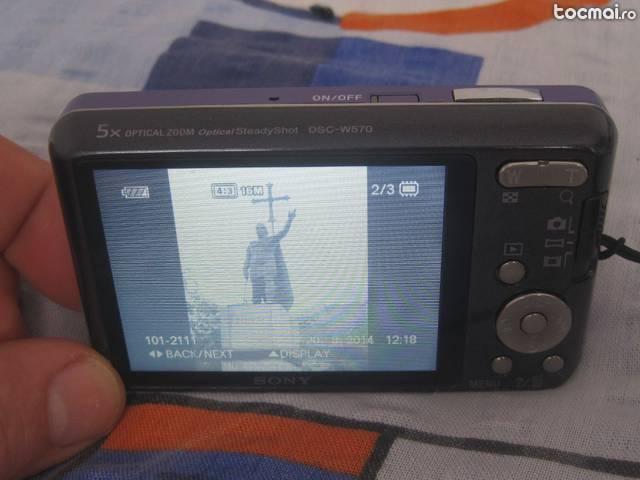 Aparat foto Sony DSC- W570 16MP 5X defect la obiectiv