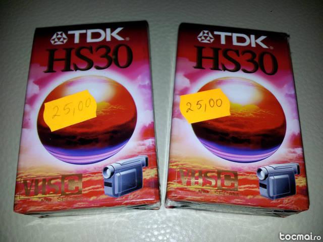 caseta video VHS C, 16mm, marca TDK HS30, sigilata