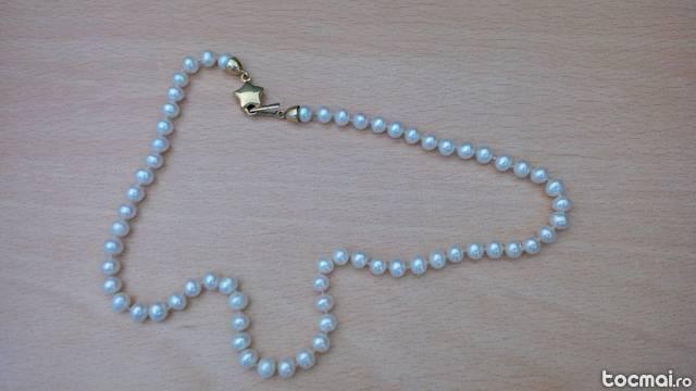 Colier de perle naturale + aur 18k