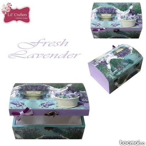 Cufar cutie de bijuterii handmade fresh lavender