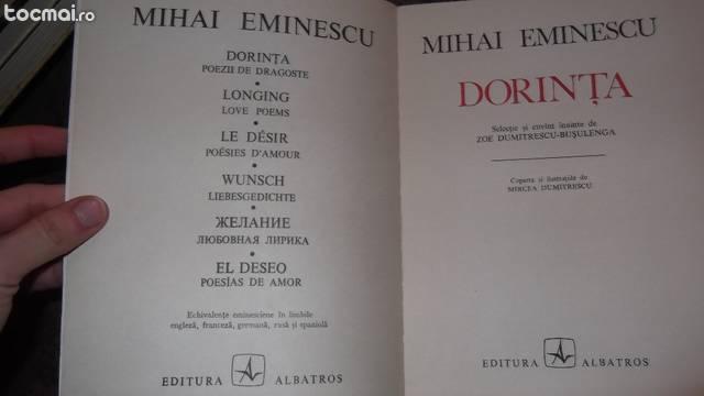 Mihai Eminescu - Dorinta(volum de poezii traduse in 5 limbi)