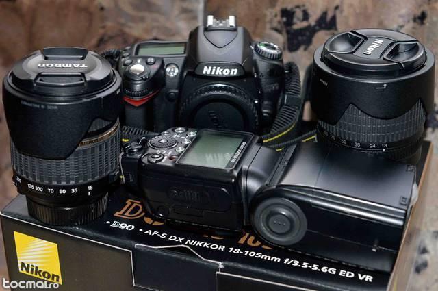 Nikon D 90 cu Obiective si Blitz- uri