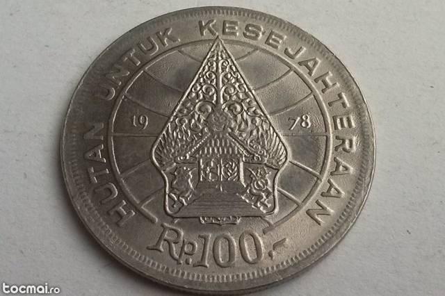 moneda 100 rupii 1978- Indonesia