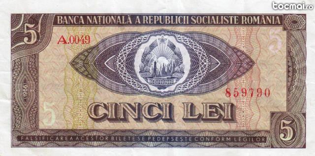 Bancnota 5lei din 1966
