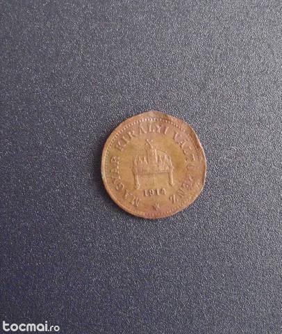 Moneda Rara - 1 filler 1914 Ungaria