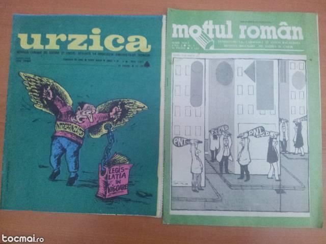 Lot 2 reviste: urzica nr. 2, 1991, moftul roman nr. 7, 1991