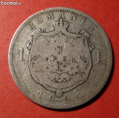1 Leu 1894 argint Romania Regat - Carol I (1881- 1914)