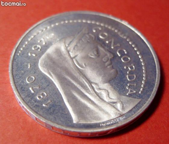 1000 Lire 1970 proof argint Italia centenarul Capitalei Roma