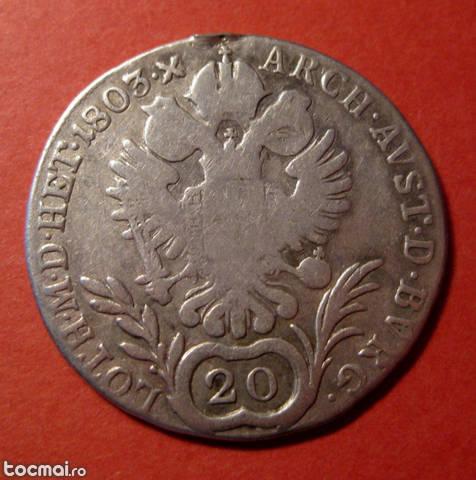 20 Kreuzer 1803 G Austria Francis II (1792- 1806) argint