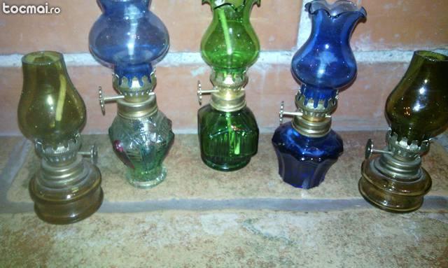 5 lampite din sticla pe gaz de colectie