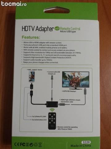 Cablu MHL (hdmi- microusb) cu telecomanda