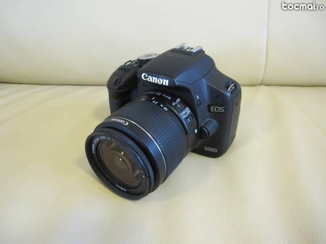Canon 500D + Obiectiv 18- 55mm IS !!! Impecabil !!!