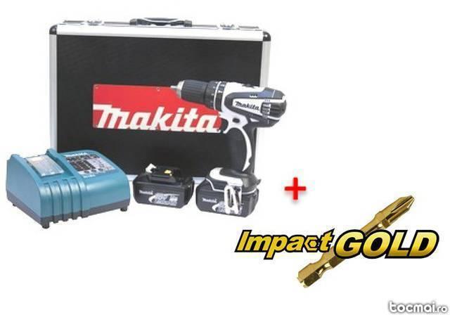 Pachet Makita DHP456RF01 Masina de gaurit + accesorii