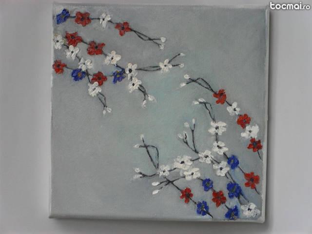 Compozitie cu flori1- pictura ulei pe panza; MacedonLuiza