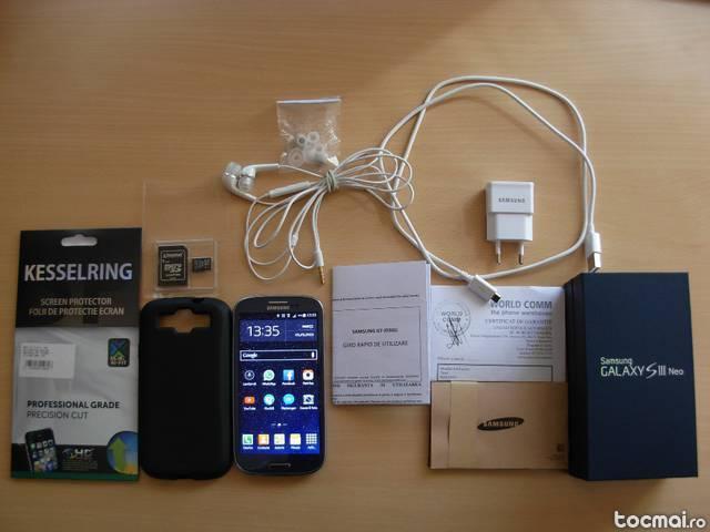 Samsung Galaxy S3 Neo + accesorii + husa + folii + card