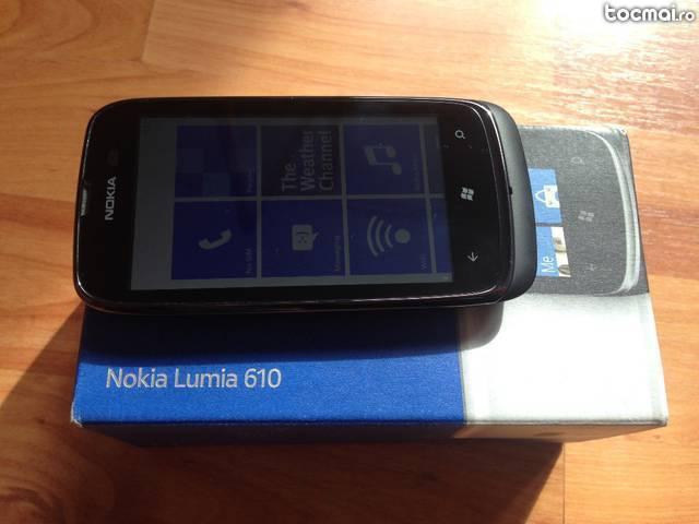 Smartphone nokia lumia 610 negru la cutie impecabil +bonus