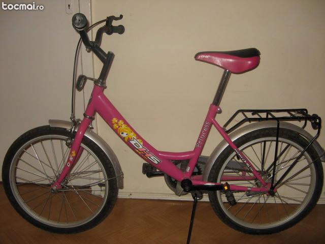 Bicicleta DHS roz pentru copii 8- 10 ani
