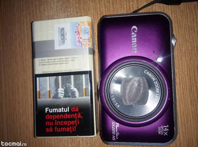 Canon SX220 HS - mov - la cutie - card 8GB - 12 mp - full HD