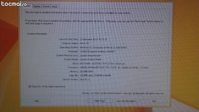 Unitate pc Desktop Intel dual 2. 20 ghz, 3 gb ram, 500 hdd