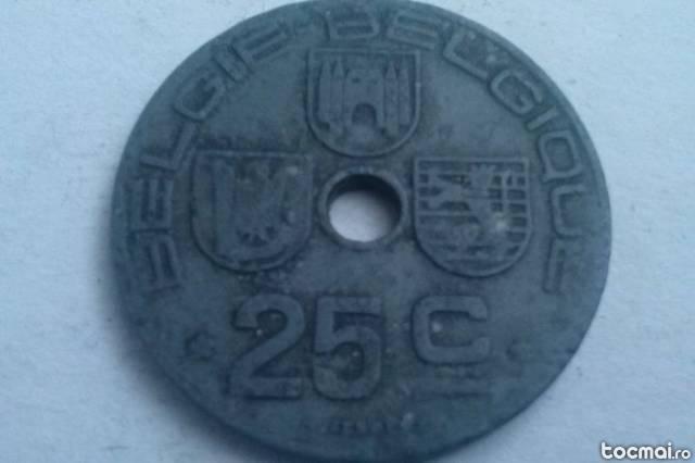 moneda 25 centimes 1943- Belgia