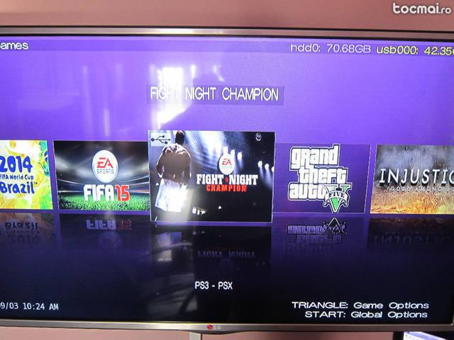 Ps3, playstation modat 250 gb 2 manete